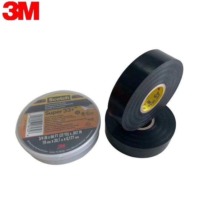 3M 최고 33+ PVC 0.18Mm 공장 전기 신청 비닐 전기 테이프를 위해 격리하는 주문 까만 고무 접착제